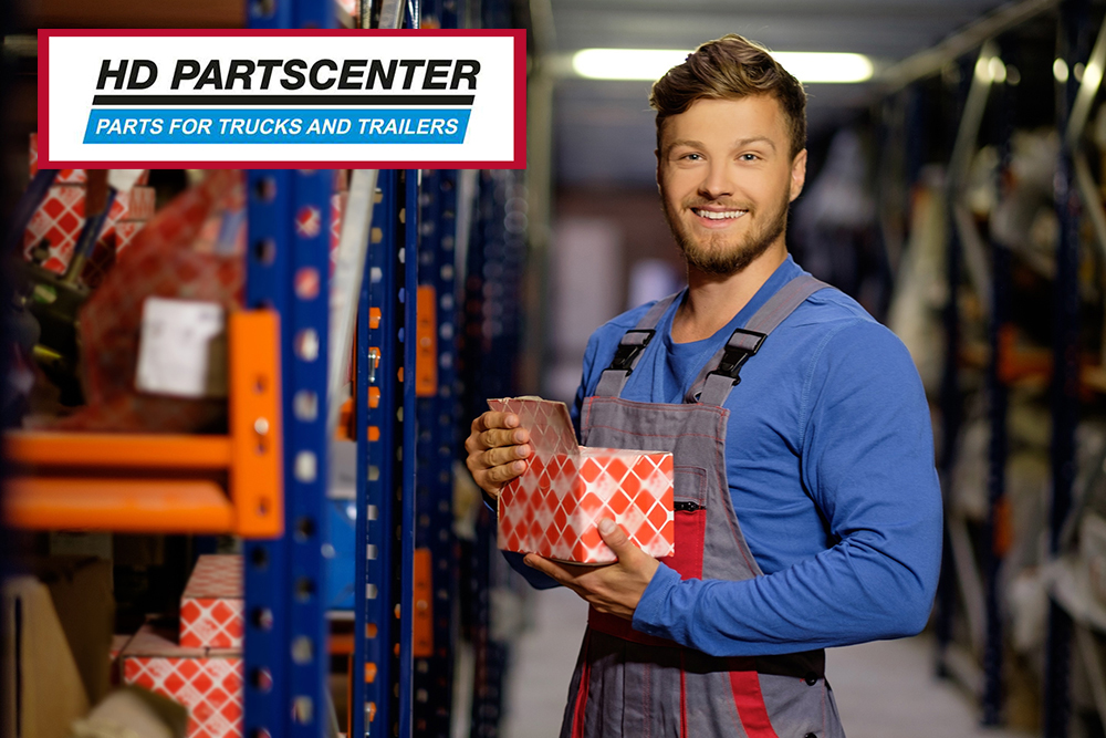 Worker on a automotive spare parts warehouse 