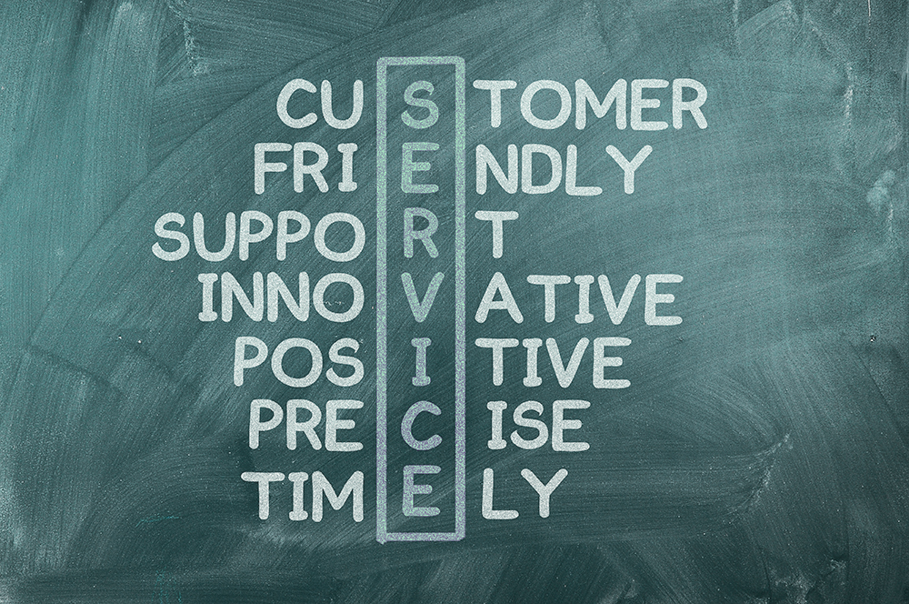 customer service concept on blackboard-customer friendly support